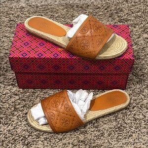 Tory Burch Brown Slide Sandals